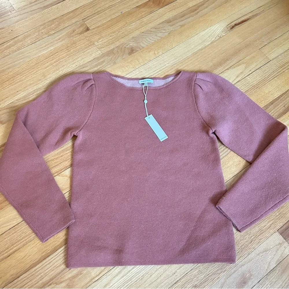 Rebecca Taylor Cashmere Blend Sweater Puff Sleeves Size Medium. NWT - Picture 4 of 12